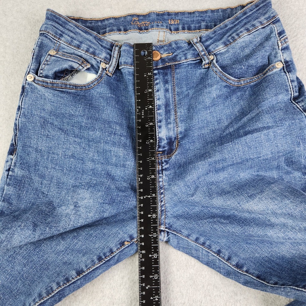Gemma Rae Jeans Womens Size 13/31 Blue Slim Straight Raw Hem High Rise Stretch - Picture 5 of 8